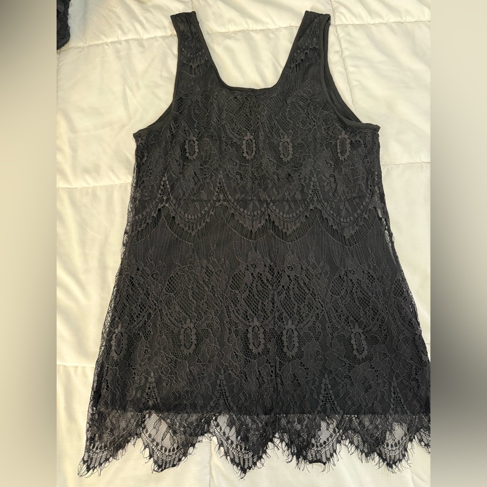 Maurices Black Lace Tank Top
